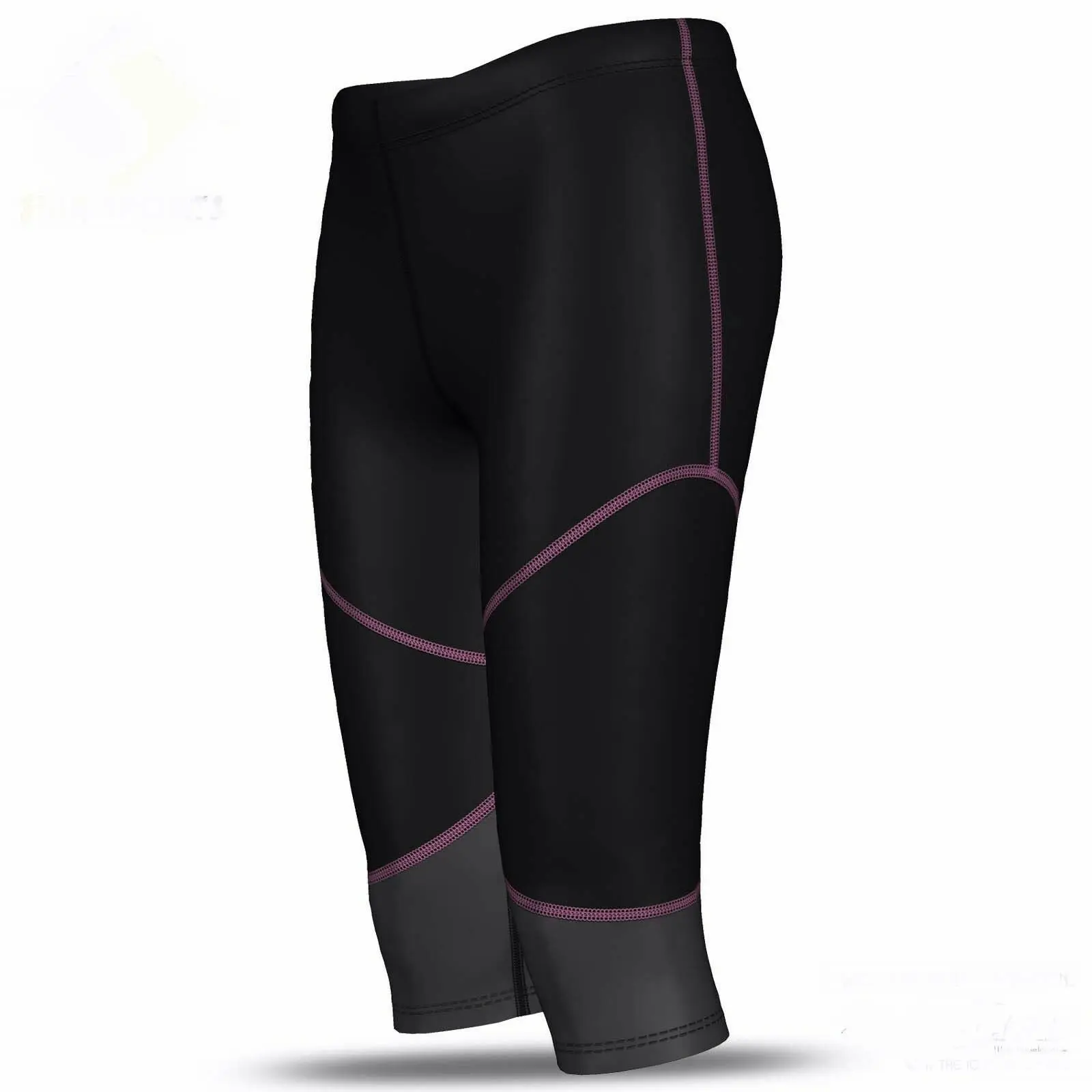 Ladies Womens Black Pink Grey 3/4 Compression Leggings Gym Pants Running Skins