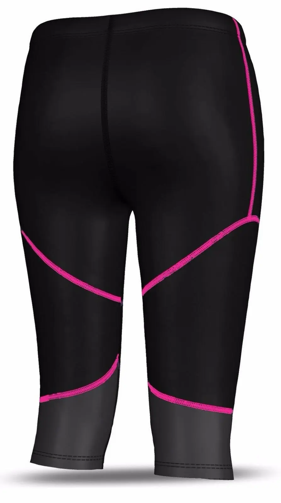 Ladies Womens Black Pink Grey 3/4 Compression Leggings Gym Pants Running Skins