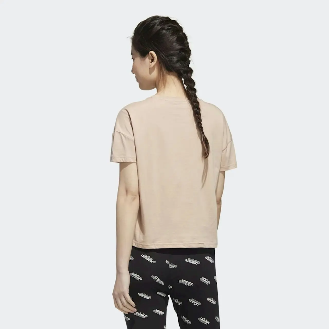 3 x Adidas Womens Beige U4u Cropped Athletic Tee T-Shirt