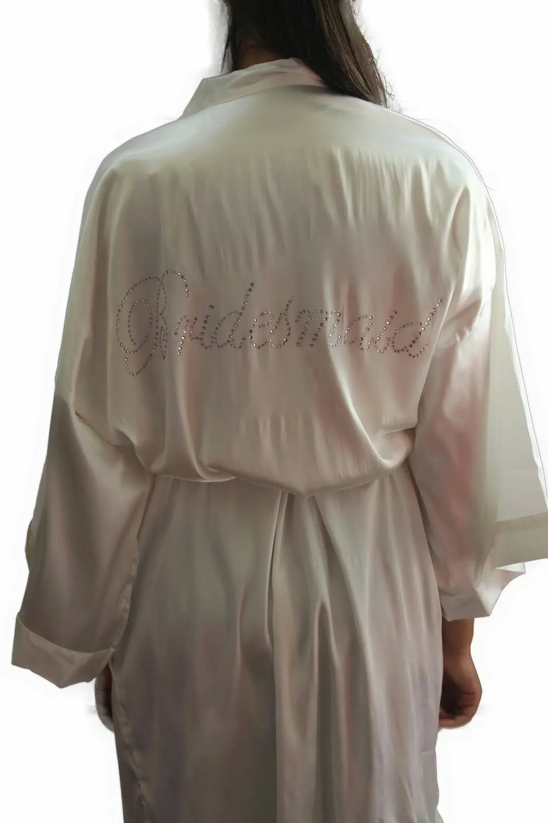 Bride To Be Bridesmaid Gown Robe Satin Dressing Silk Diamante Kimono Bridal