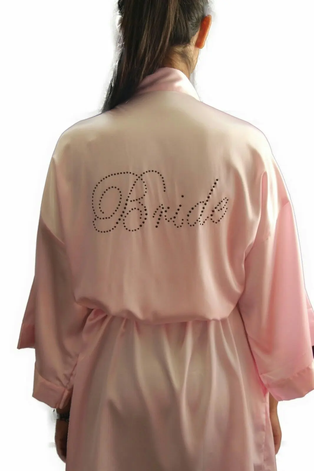 Bride To Be Bridesmaid Gown Robe Satin Dressing Silk Diamante Kimono Bridal