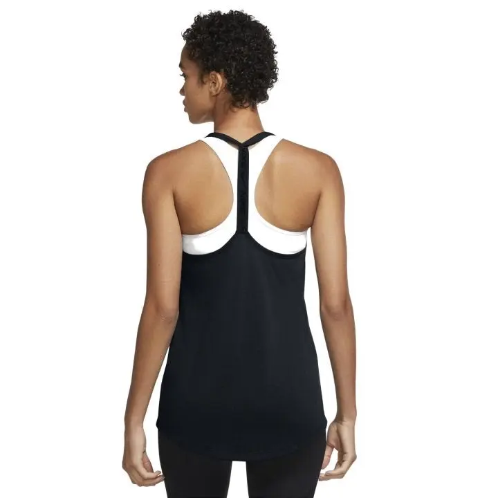 2 x Nike Womens Black/White Elastika Dry-Fit Tank Top