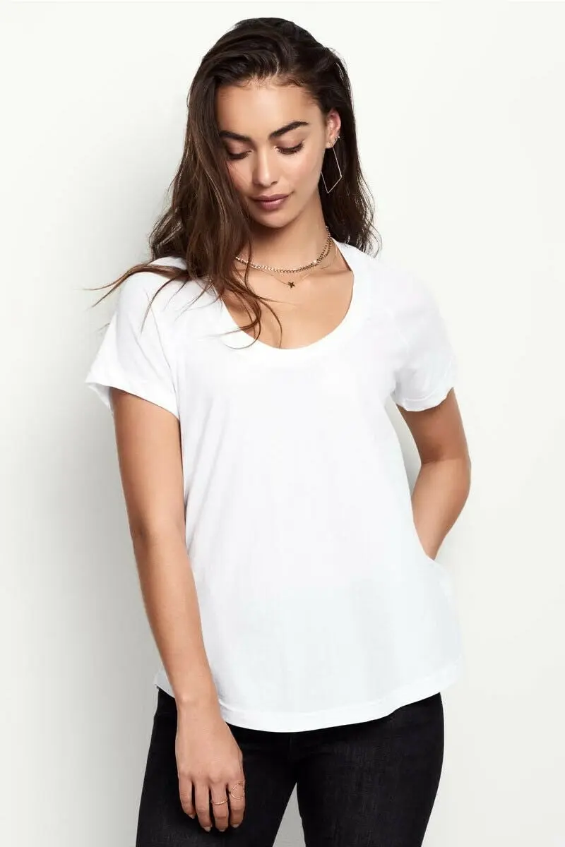 Bonds Womens Scoop Tee - Black White Grey Tshirt T Top