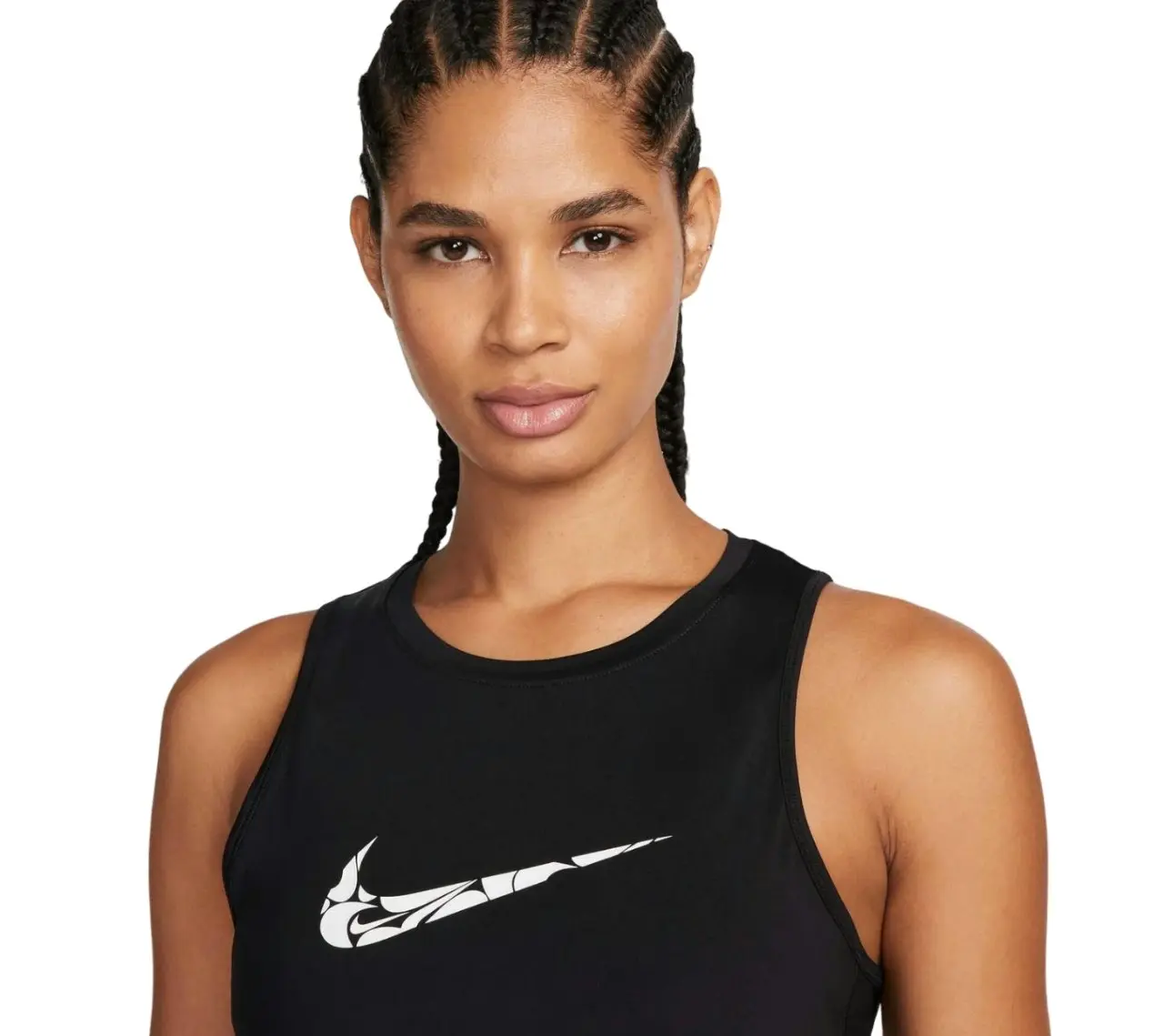 Womens Nike One Swoosh Graphic Running Tank Top Black Singlet