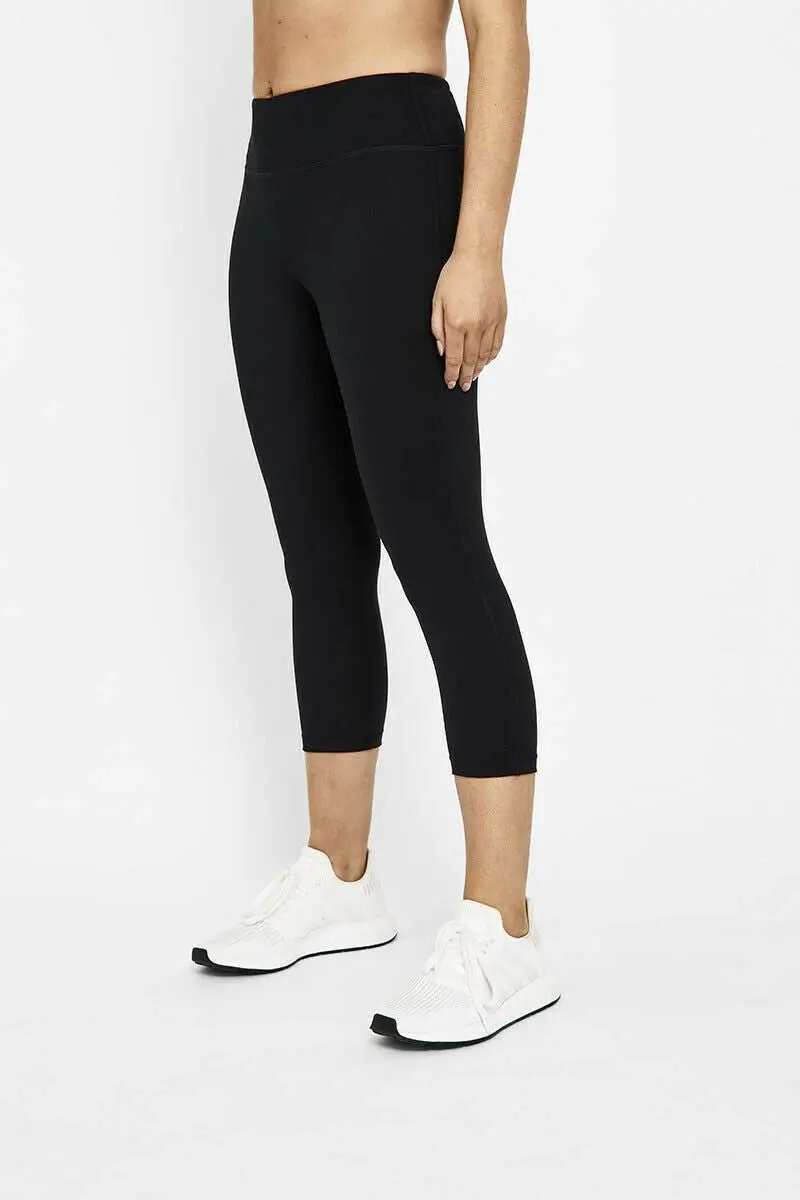 Bonds Everyday Sport 3/4 Leggings - Leggings Black Womens Ladies Three Quarter