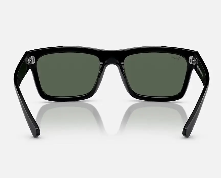 Unisex Ray Ban Sunglasses Rb4396 Warren Bio-Based Black/ Dark Green Sunnies - M