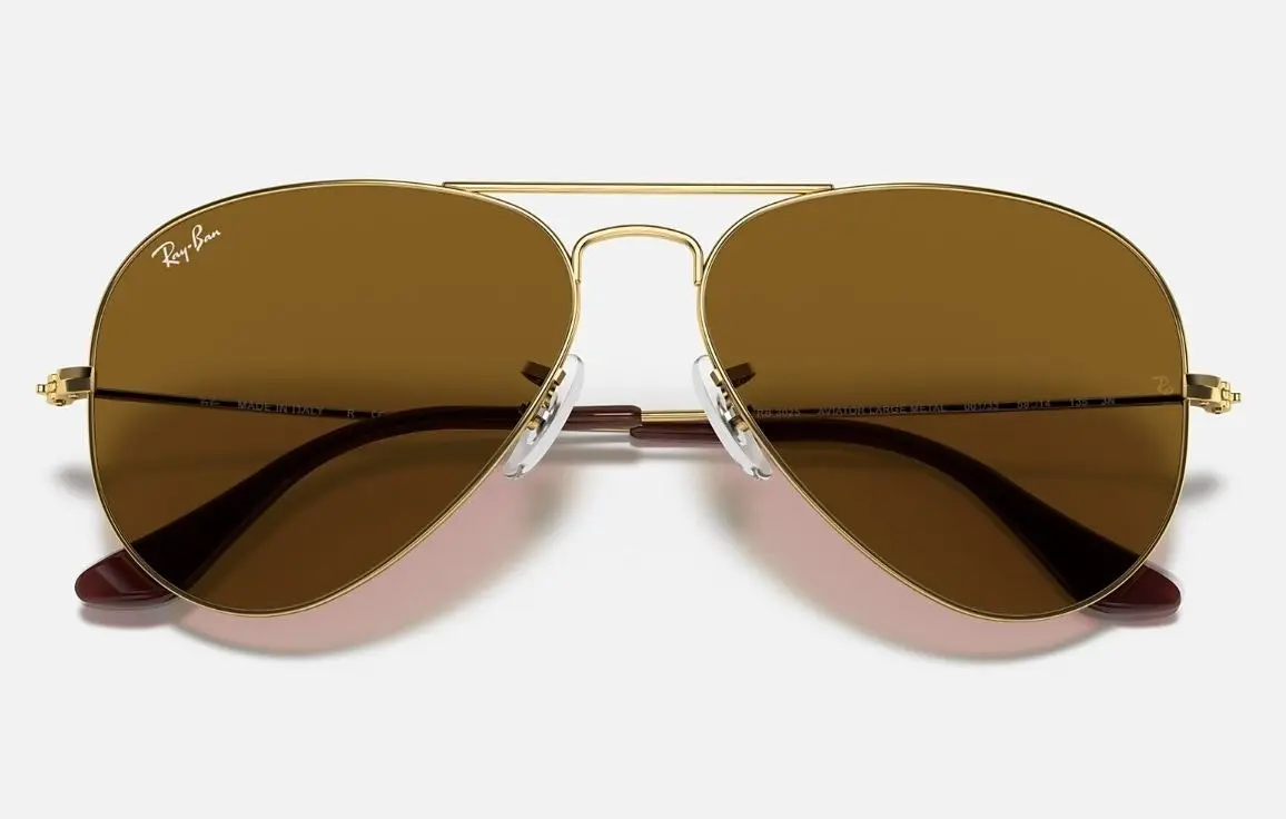 Mens Ray Ban Sunglasses Rb3025 Aviator Classic Polished Gold/Brown Sunnies - M