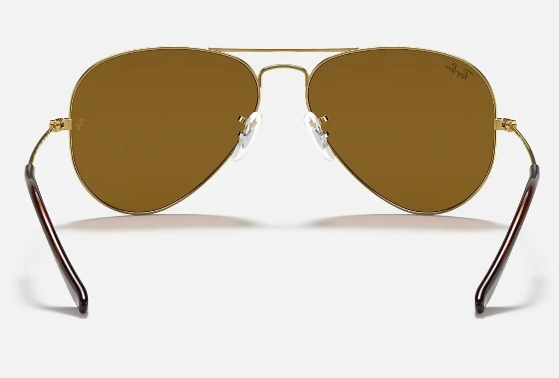 Mens Ray Ban Sunglasses Rb3025 Aviator Classic Polished Gold/Brown Sunnies - M