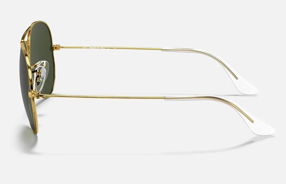 Mens Ray Ban Sunglasses Rb3025 Aviator Classic Polished Gold/ Green Sunnies