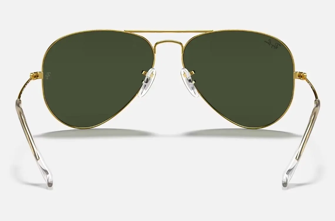 Mens Ray Ban Sunglasses Rb3025 Aviator Classic Polished Gold/ Green Sunnies