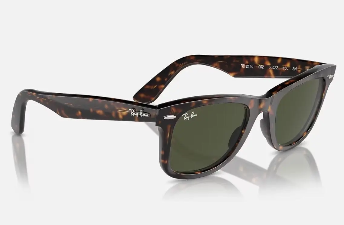 Unisex Ray Ban Sunglasses Rb2140 Original Wayfarer Classic Tortoise/Green - L