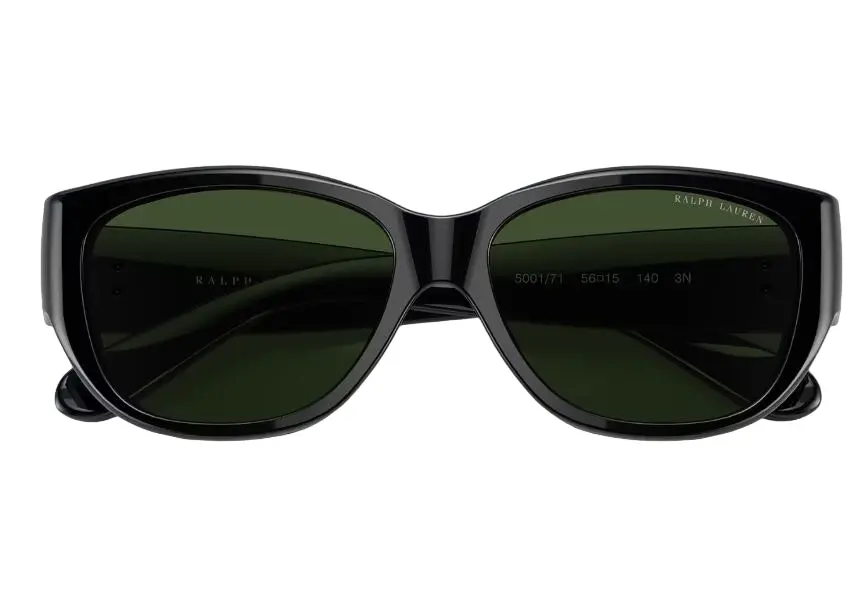 Womens Ralph Lauren Sunglasses Pl8193 Shiny Black Green Sunnies