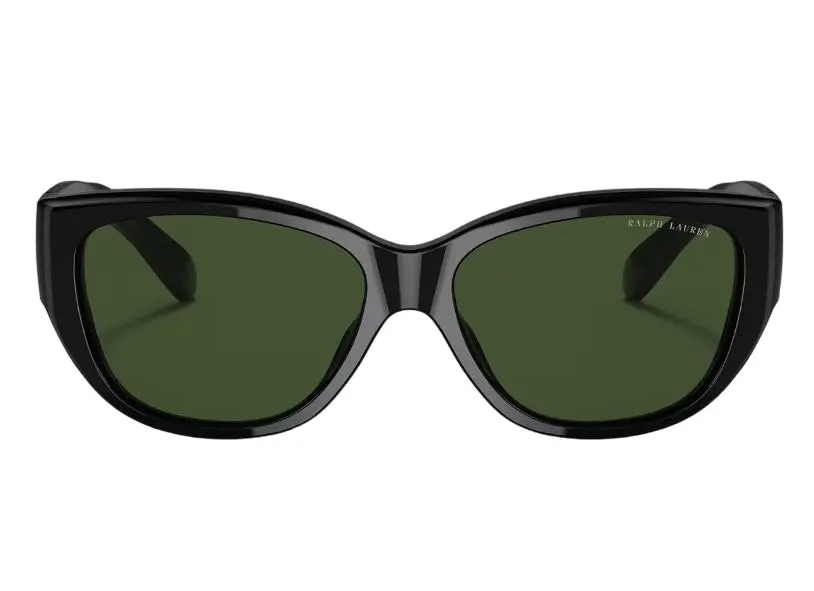 Womens Ralph Lauren Sunglasses Pl8193 Shiny Black Green Sunnies