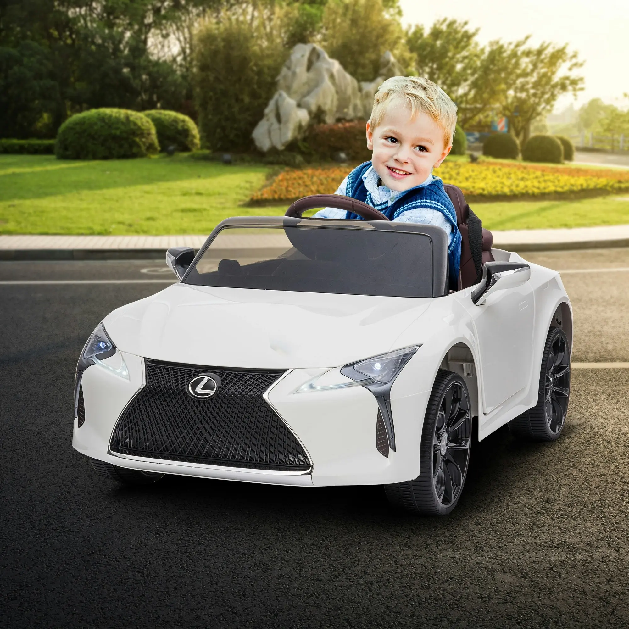 Licensed Lexus LC 500 Kids Electric Ride On Car - White