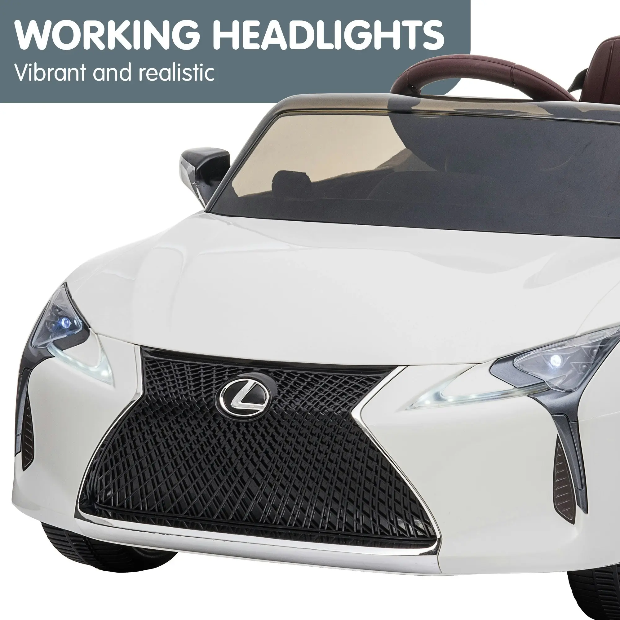 Licensed Lexus LC 500 Kids Electric Ride On Car - White