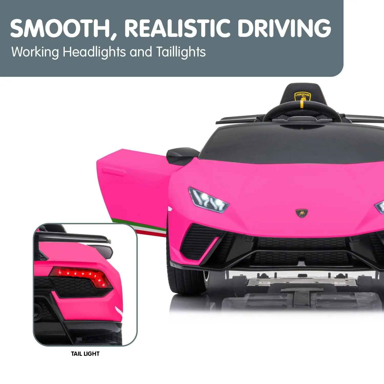 Lamborghini Performante Kids Electric Ride On Car Remote Control Pink