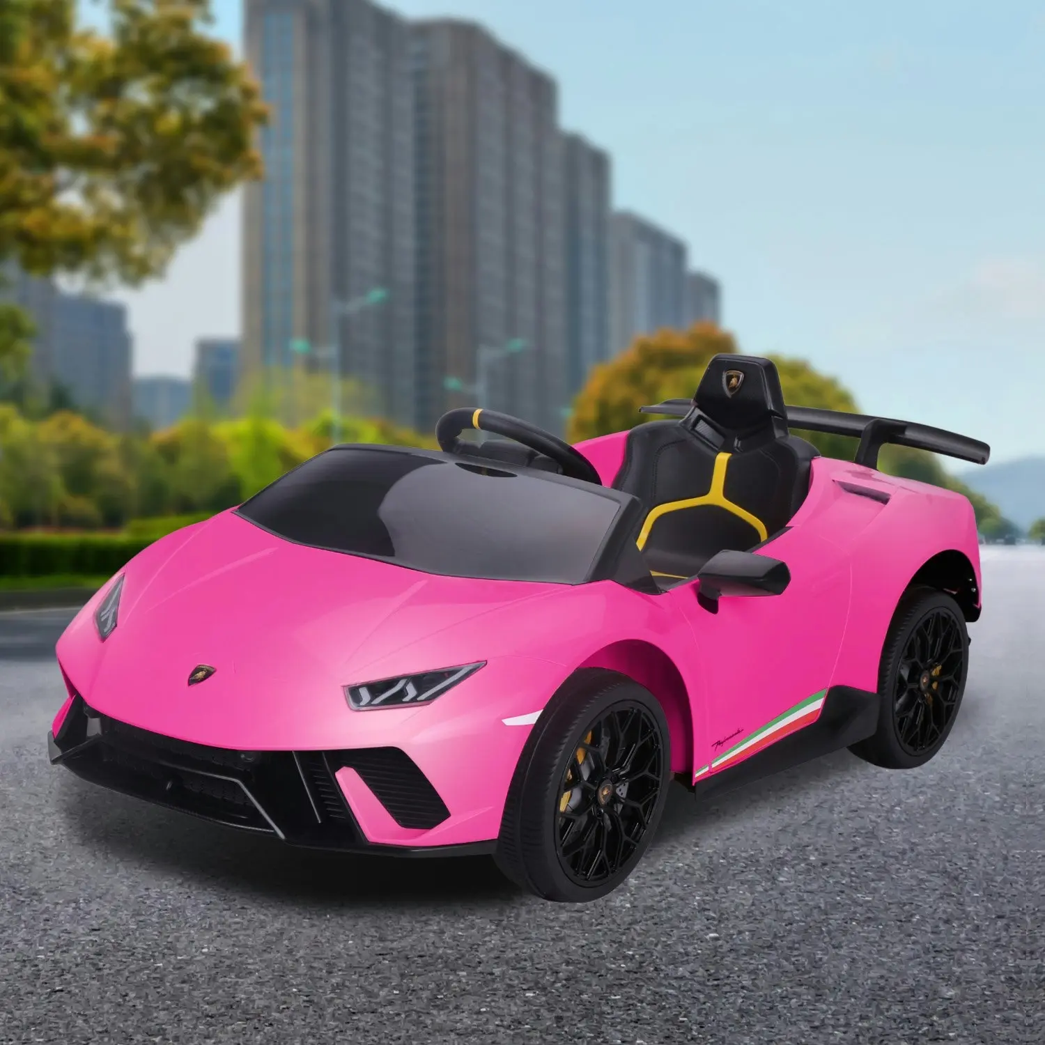 Lamborghini Performante Kids Electric Ride On Car Remote Control Pink