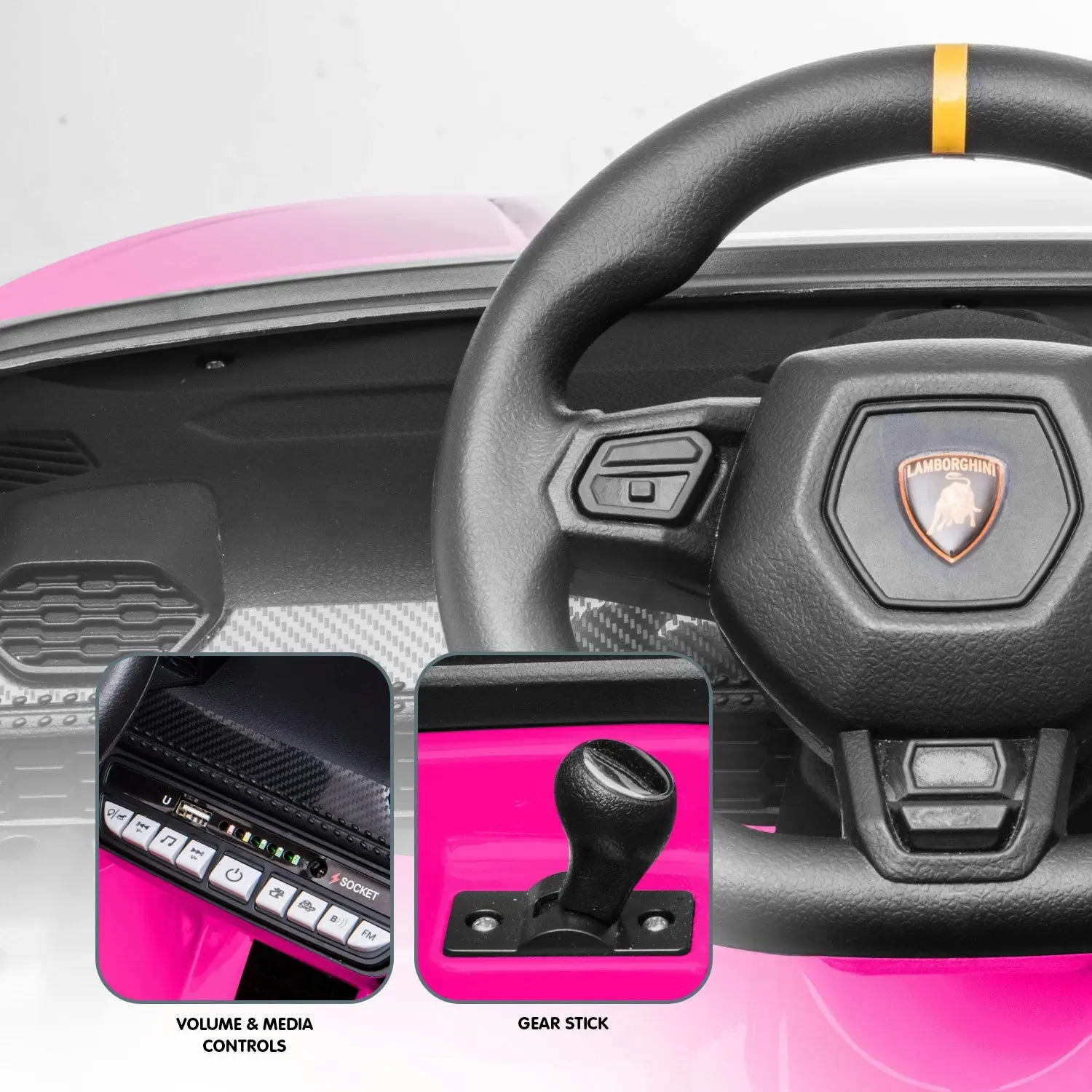 Lamborghini Performante Kids Electric Ride On Car Remote Control Pink