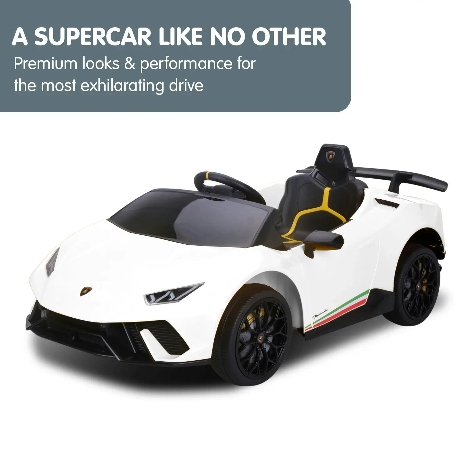 Lamborghini Performante Kids Electric Ride On Car - White