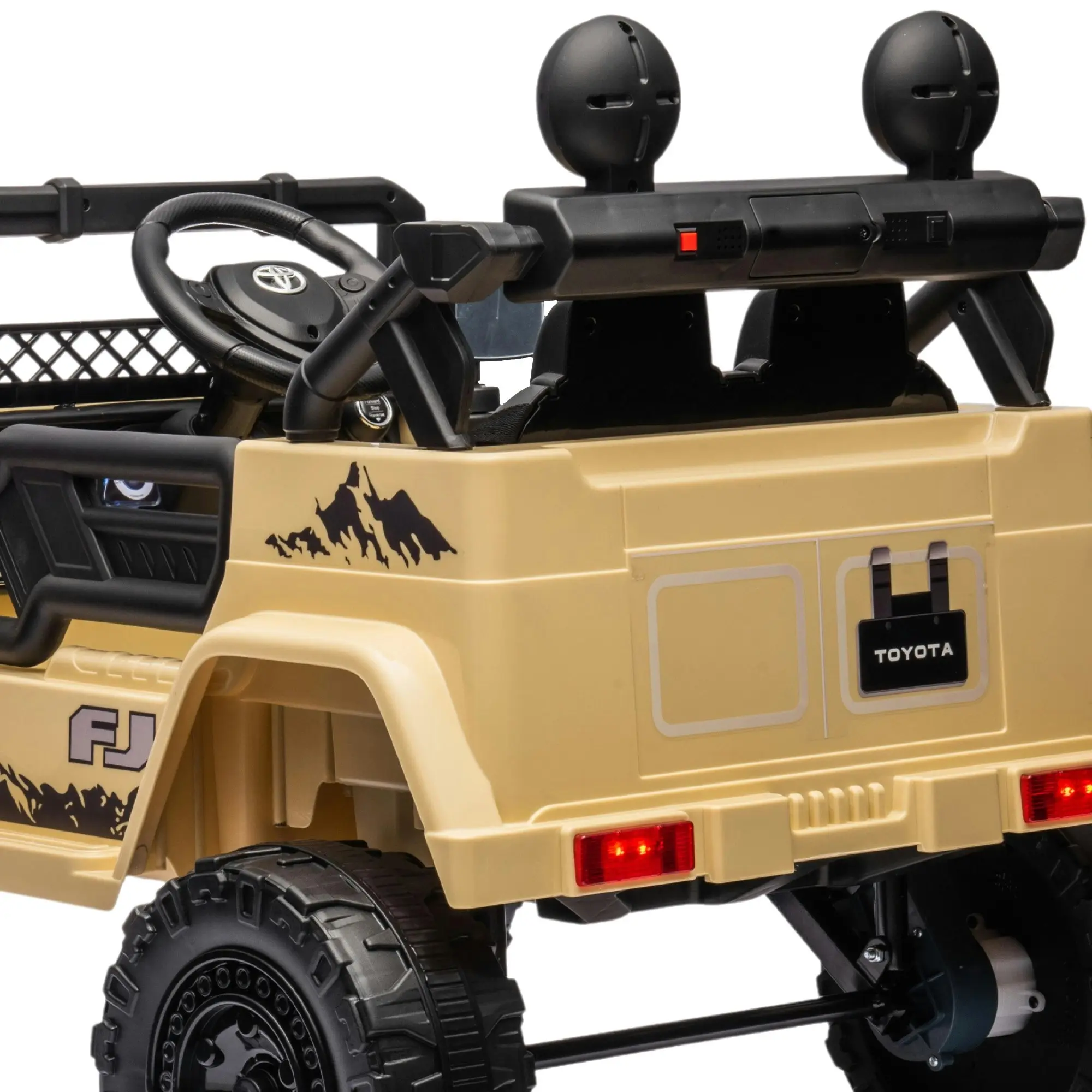 Authorised Toyota FJ Cruiser Kids Electric Ride On Car - Khaki