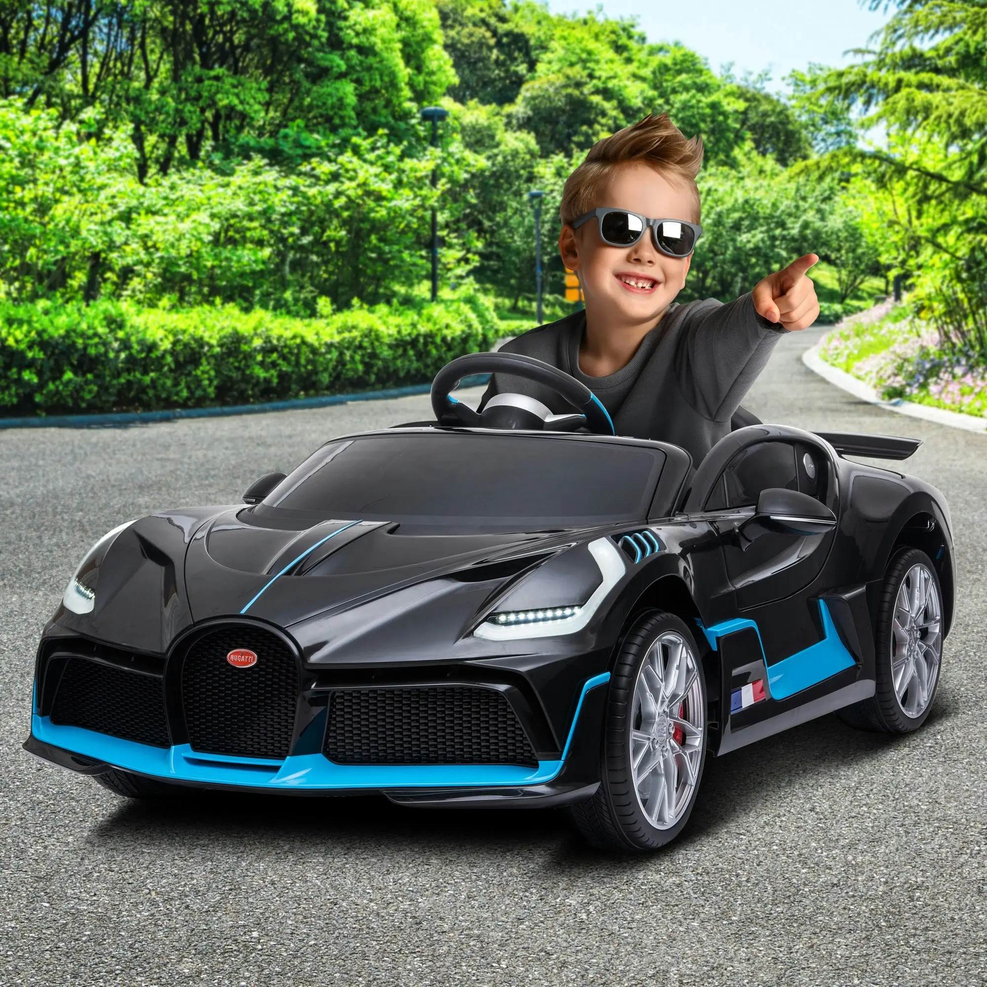 Licensed Bugatti Divo Kids Electric Ride On Car - Black