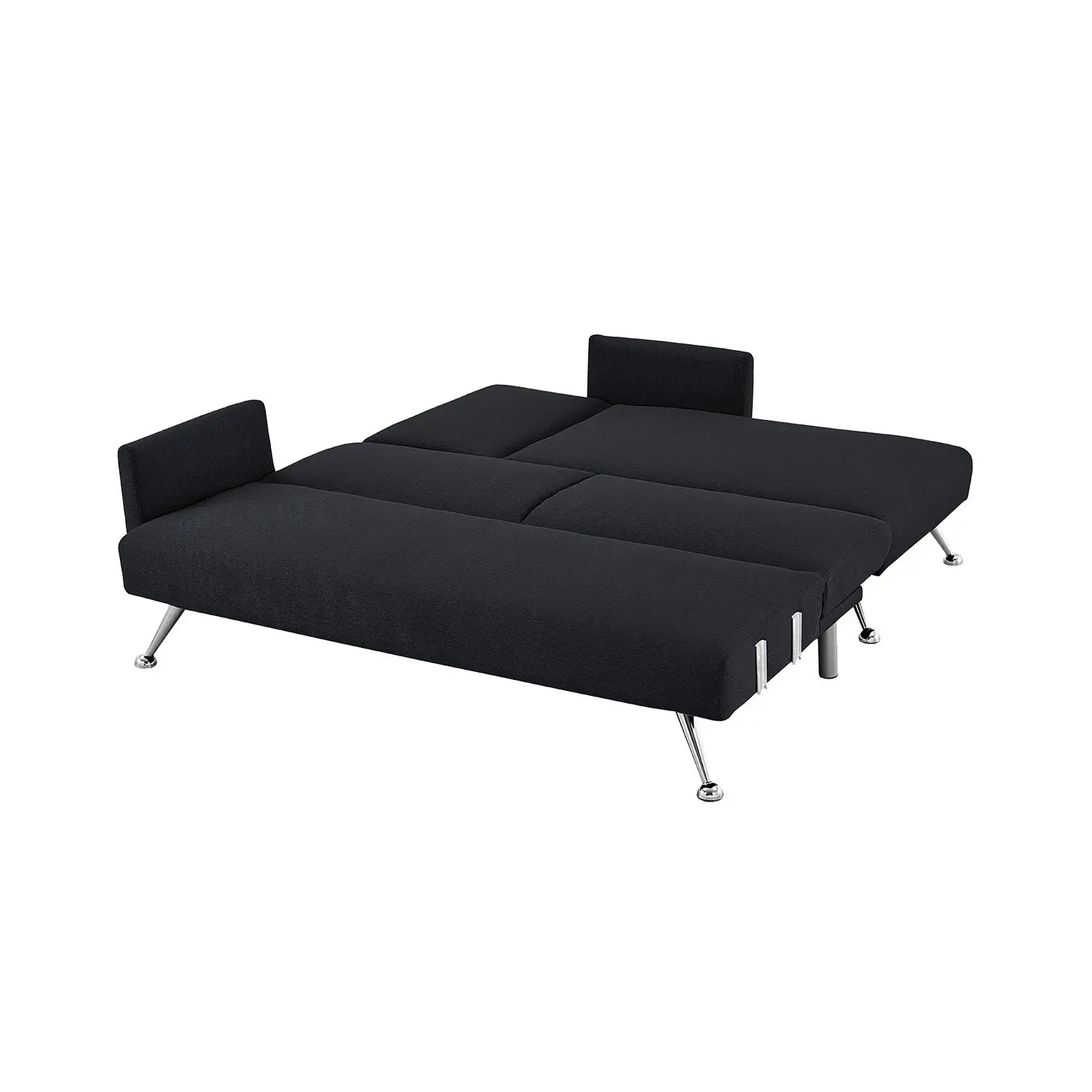 Mia 3-Seater Sofa Bed with Chaise & 3 Pillows by Sarantino - Black