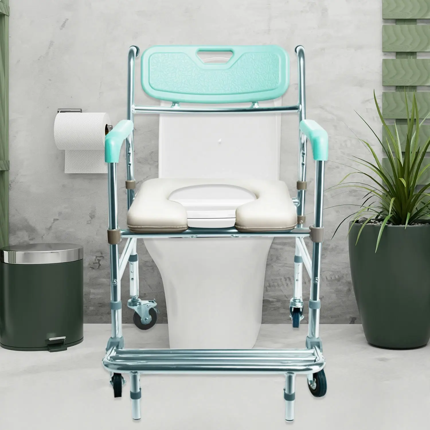 Orthonica Commode Chair With Castors