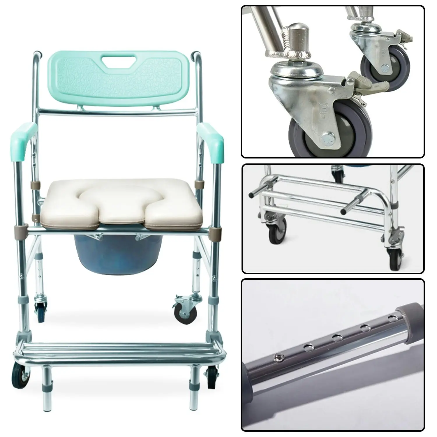 Orthonica Commode Chair With Castors