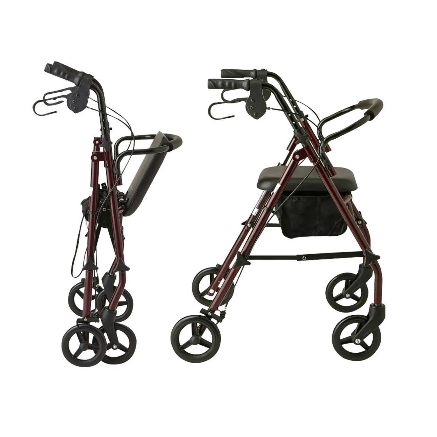 Orthonica Foldable Steel Frame Rollator 4-Wheel Walker