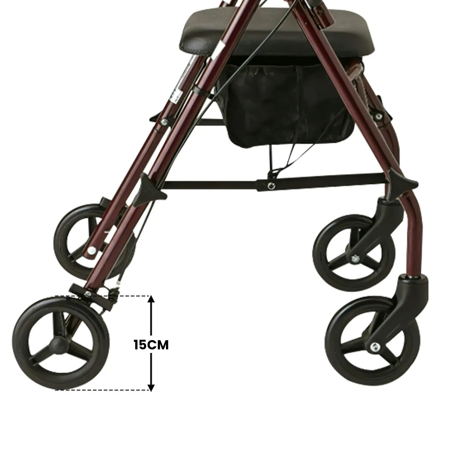 Orthonica Foldable Steel Frame Rollator 4-Wheel Walker