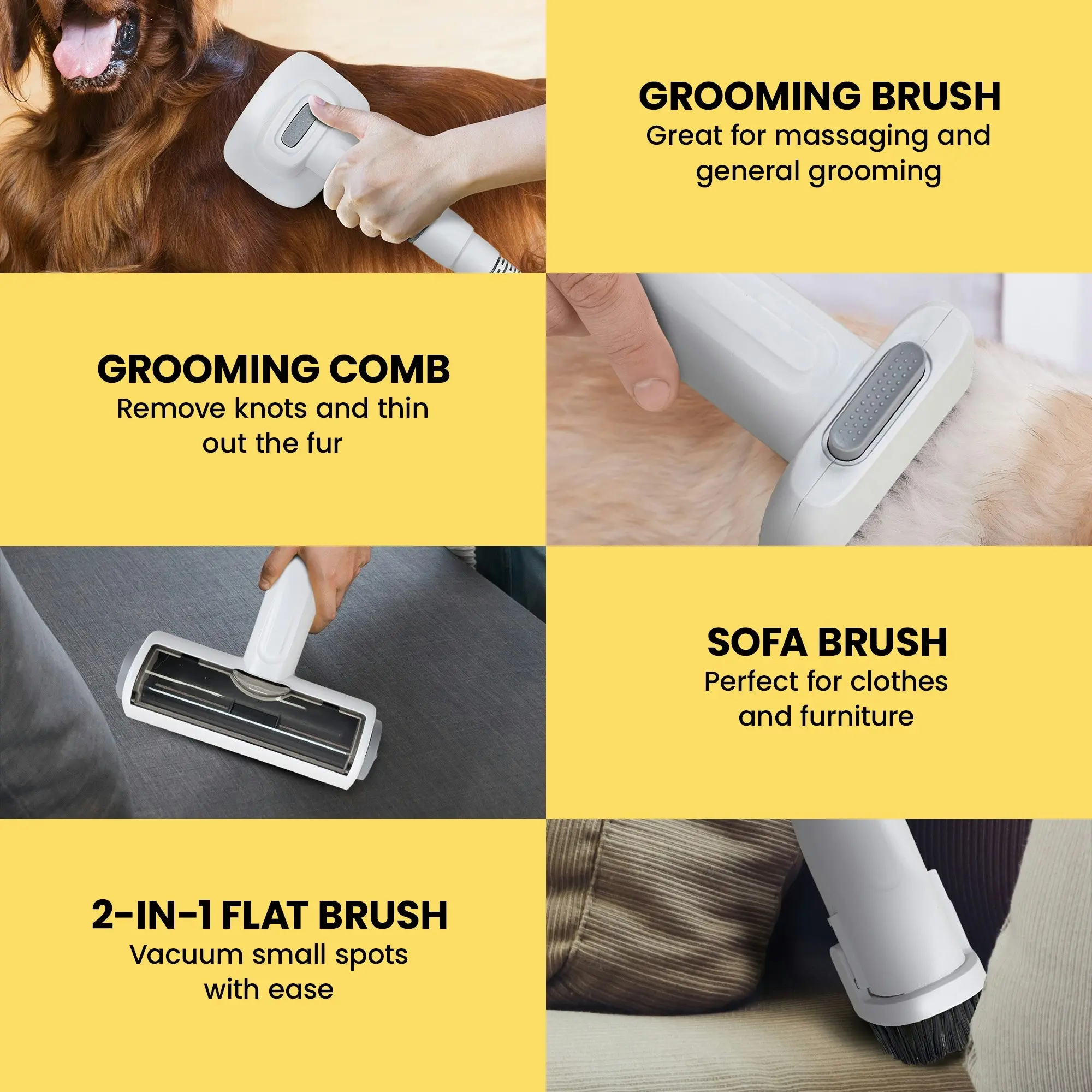 Furtastic 8-in-1 XL Pet Grooming Kit Vacuum Cleaner