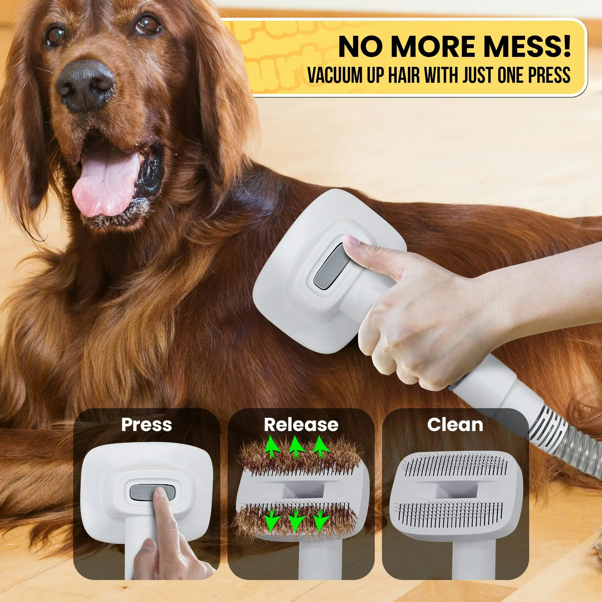 Furtastic 8-in-1 XL Pet Grooming Kit Vacuum Cleaner