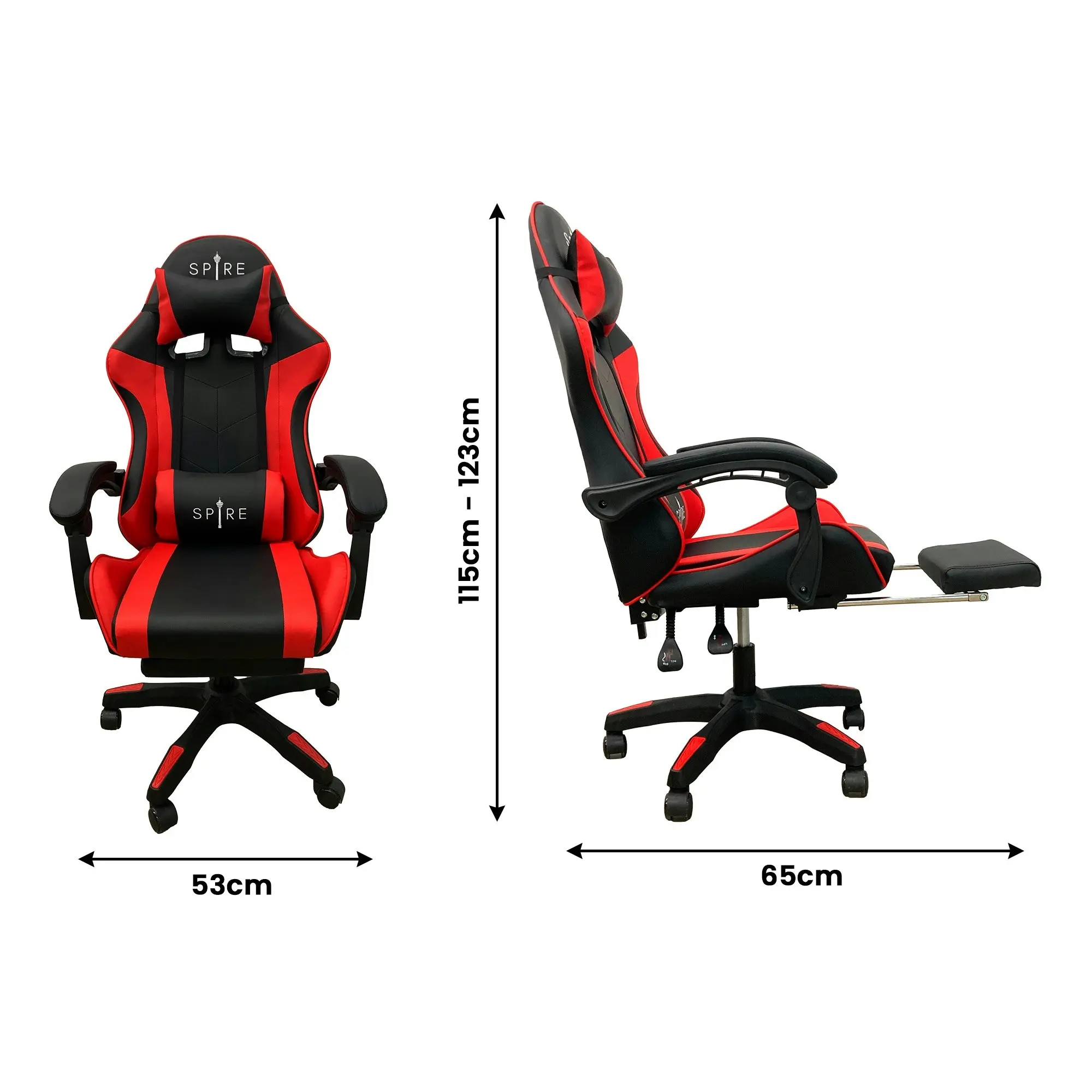 Spire Zinc Adjustable Gaming/Office Chair - Red and Black