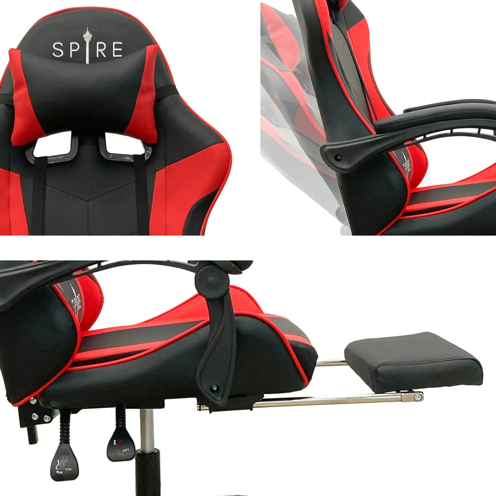 Spire Zinc Adjustable Gaming/Office Chair - Red and Black