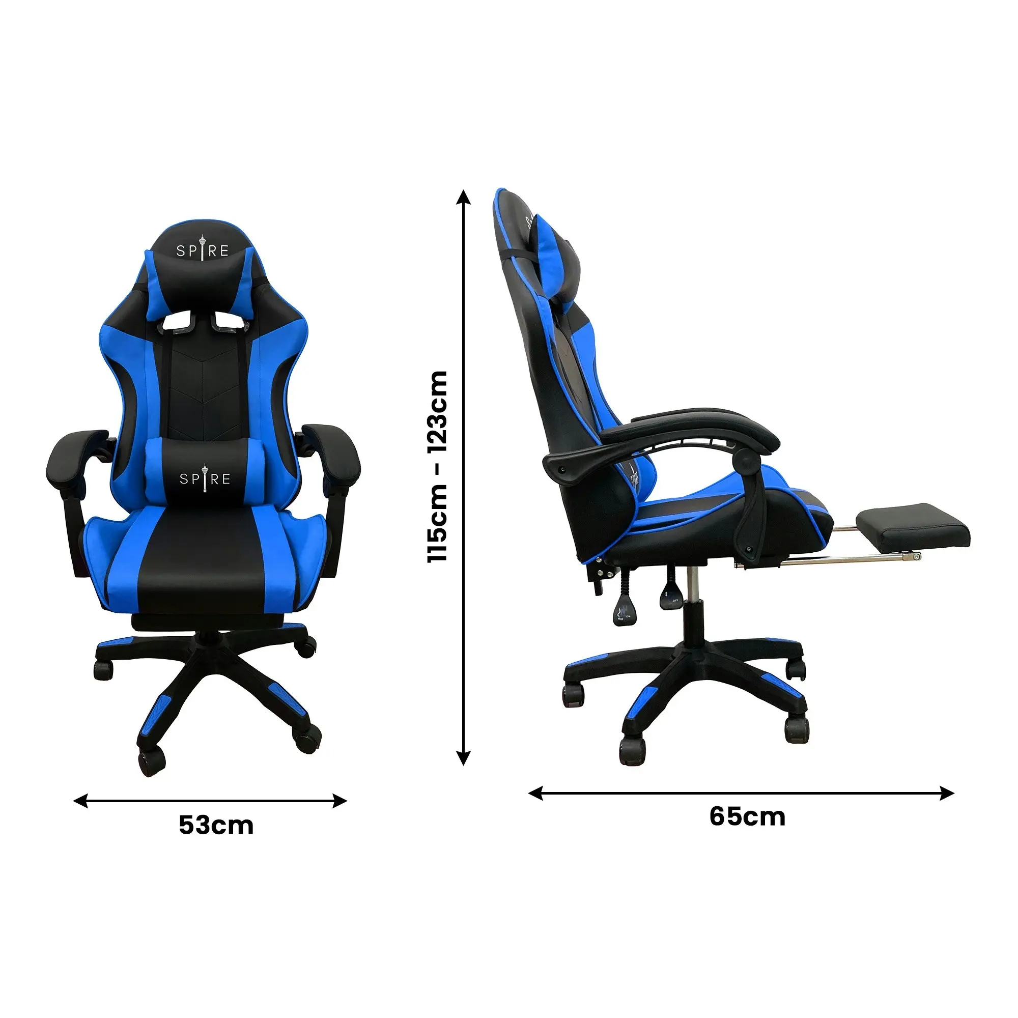 Spire Zinc Adjustable Gaming/Office Chair - Blue and Black