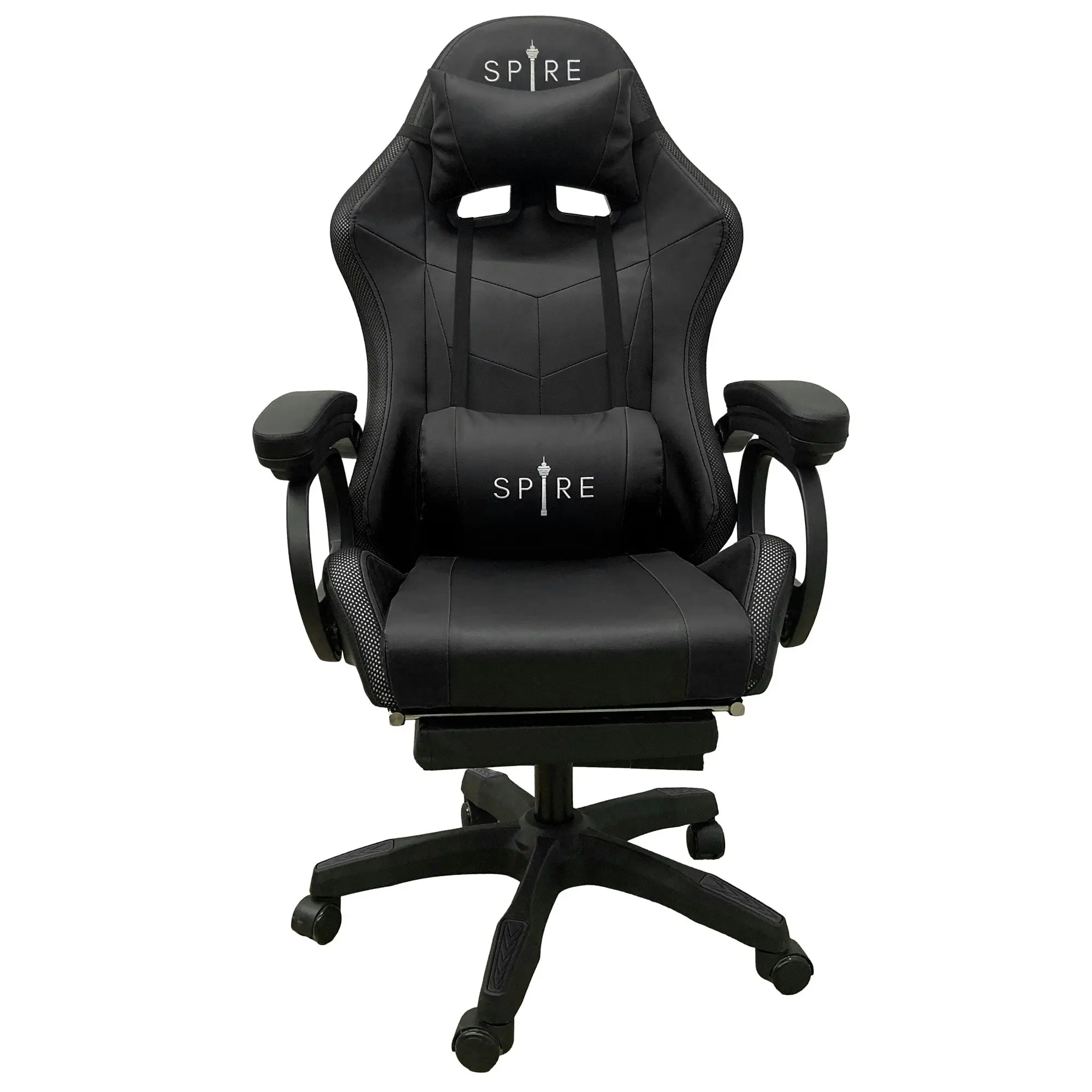 Spire Onyx LED Massage Gaming Chair - Black