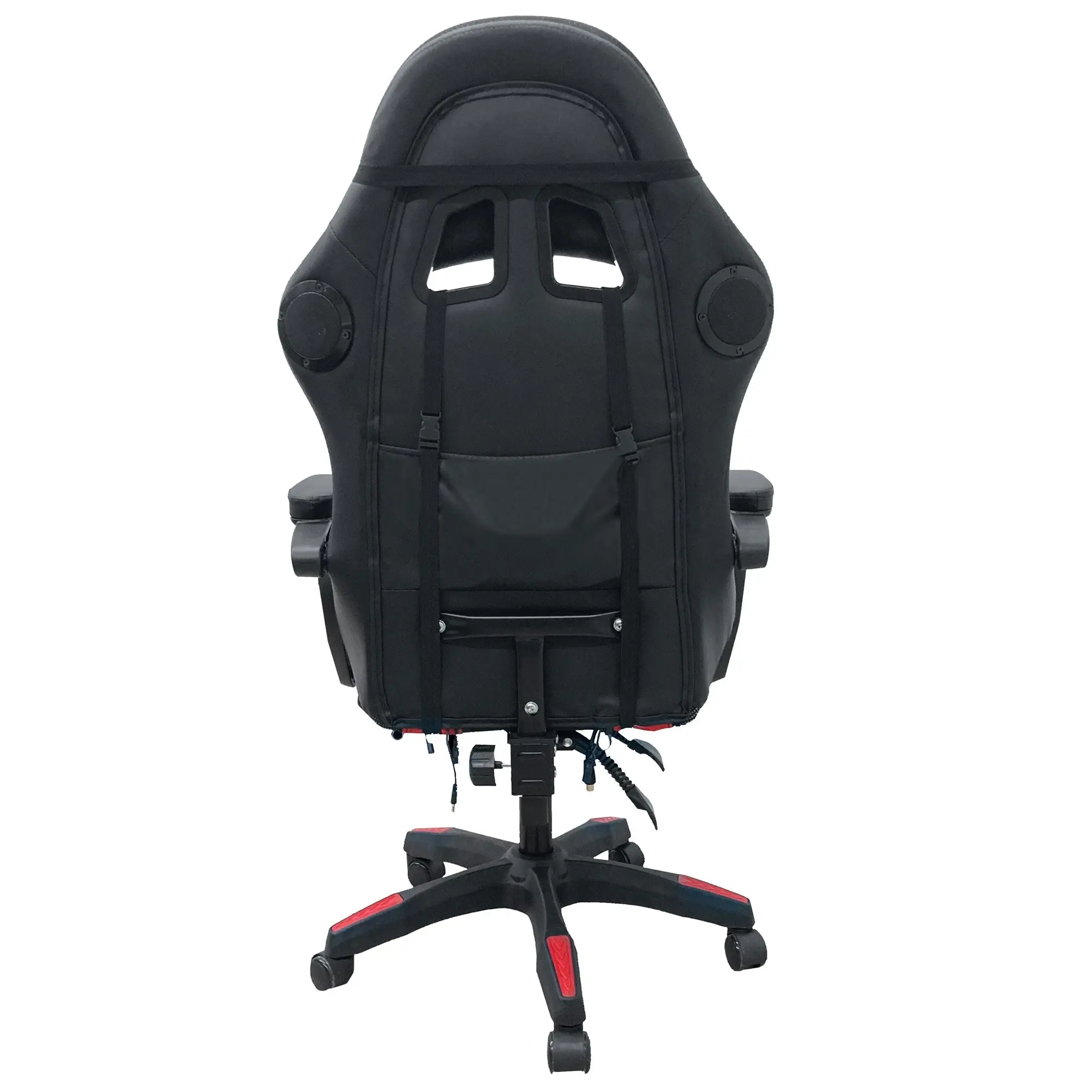 Spire Onyx LED Massage Gaming Chair - Red and Black