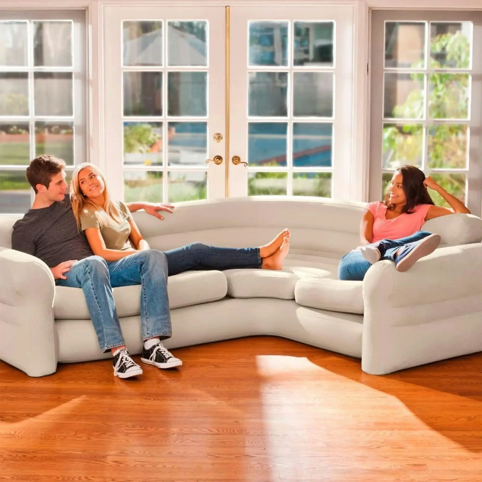 Intex Corner Sofa Inflatable Couch - L-Shaped Corner Sofa