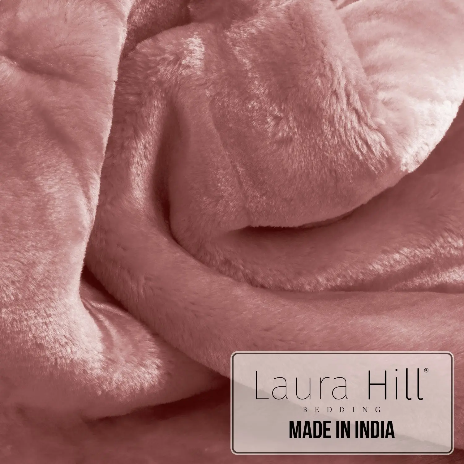 Laura Hill 800GSM Heavy Double-Sided Queen Faux Mink Blanket - Pink