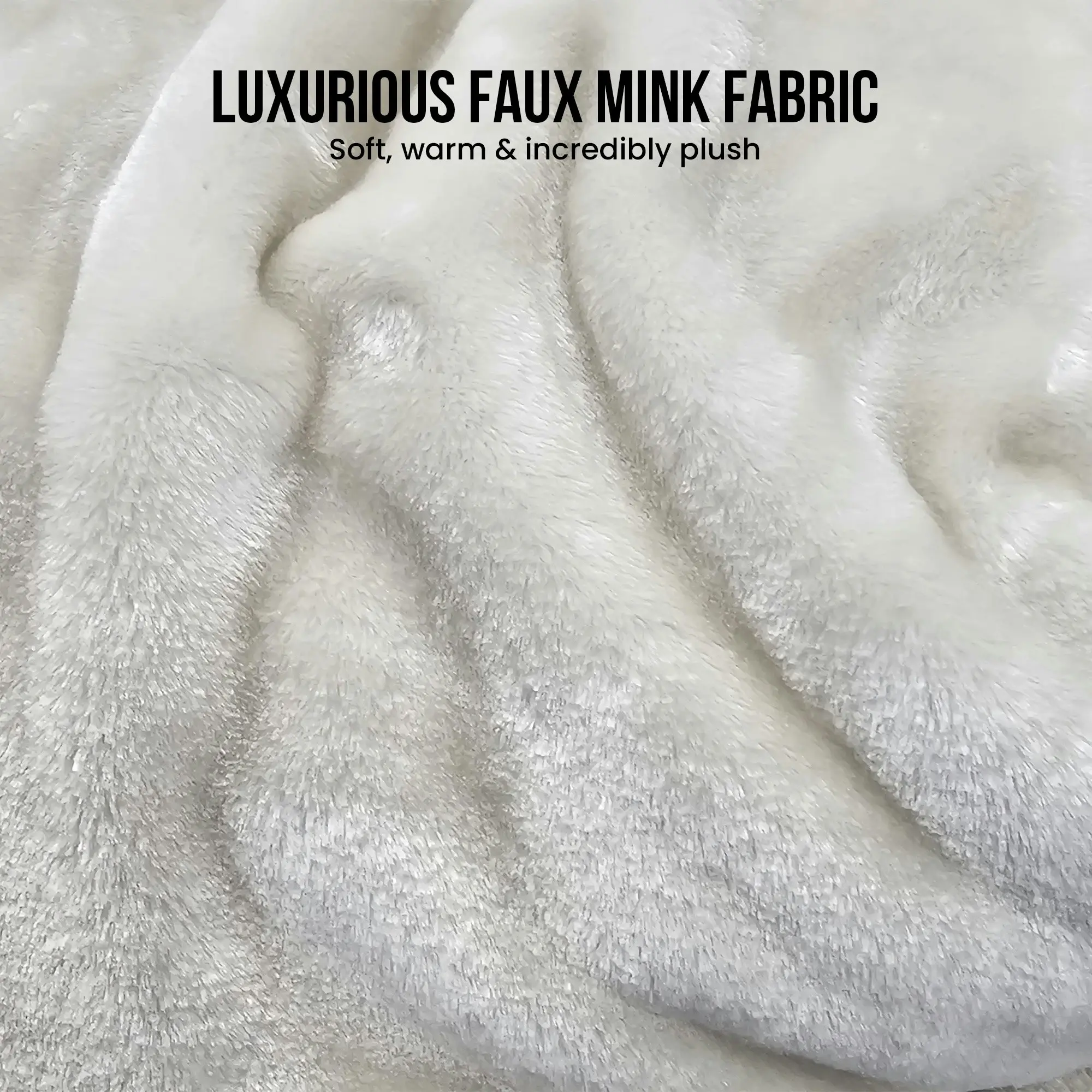 Laura Hill XL Double-Sided Oversized Faux Mink Blanket 305x305cm Beige