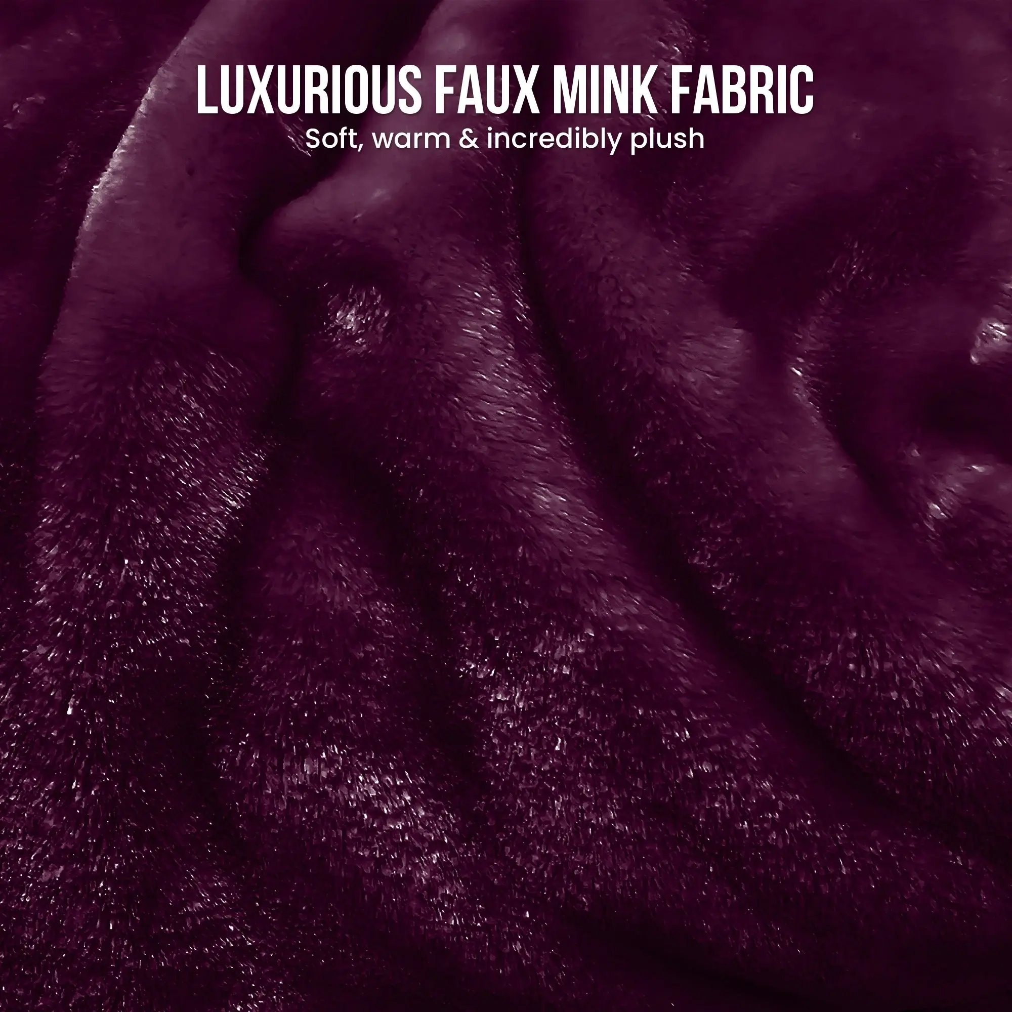 Laura Hill XL Double-Sided Oversized Faux Mink Blanket 305x305cm Purple