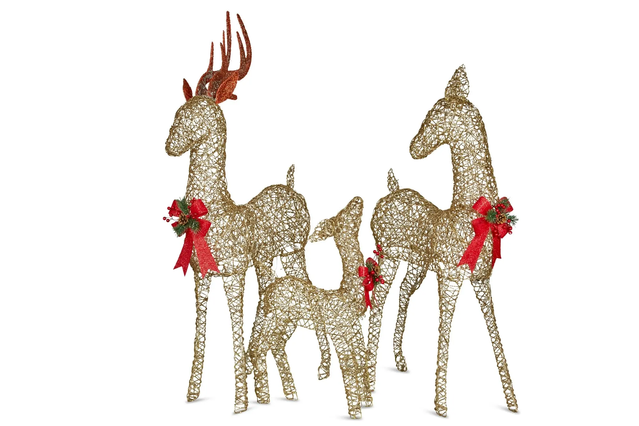 Set of 3 Outdoor Christmas Display Reindeer with Lights