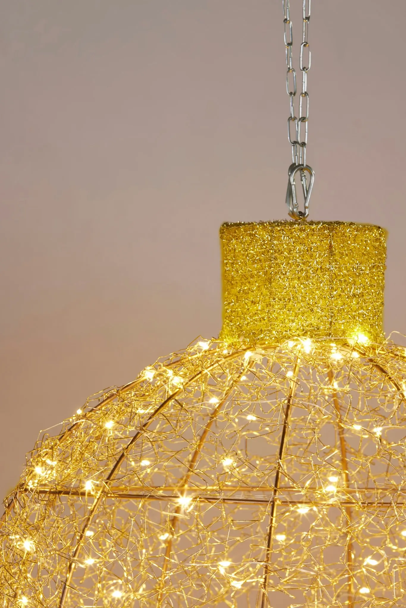 Christmas Display Bauble with Gold Lights- Indoor/Outdoor - 50cm