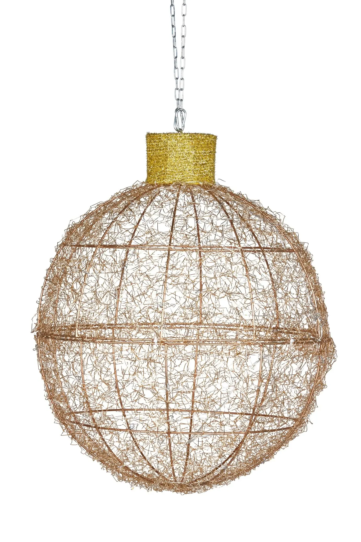 Christmas Display Bauble with Gold Lights- Indoor/Outdoor - 50cm