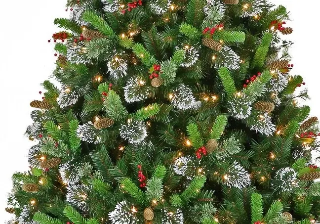 9ft Christmas Tree with Twinkle Lights Wintry Pine