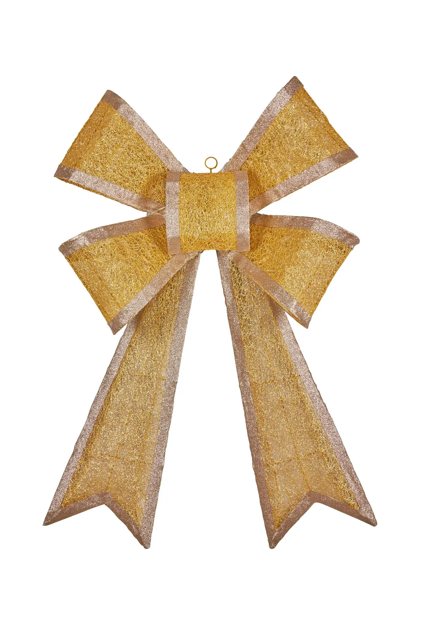 Christmas Bow Display with Lights- Gold Indoor/Outdoor 110cm