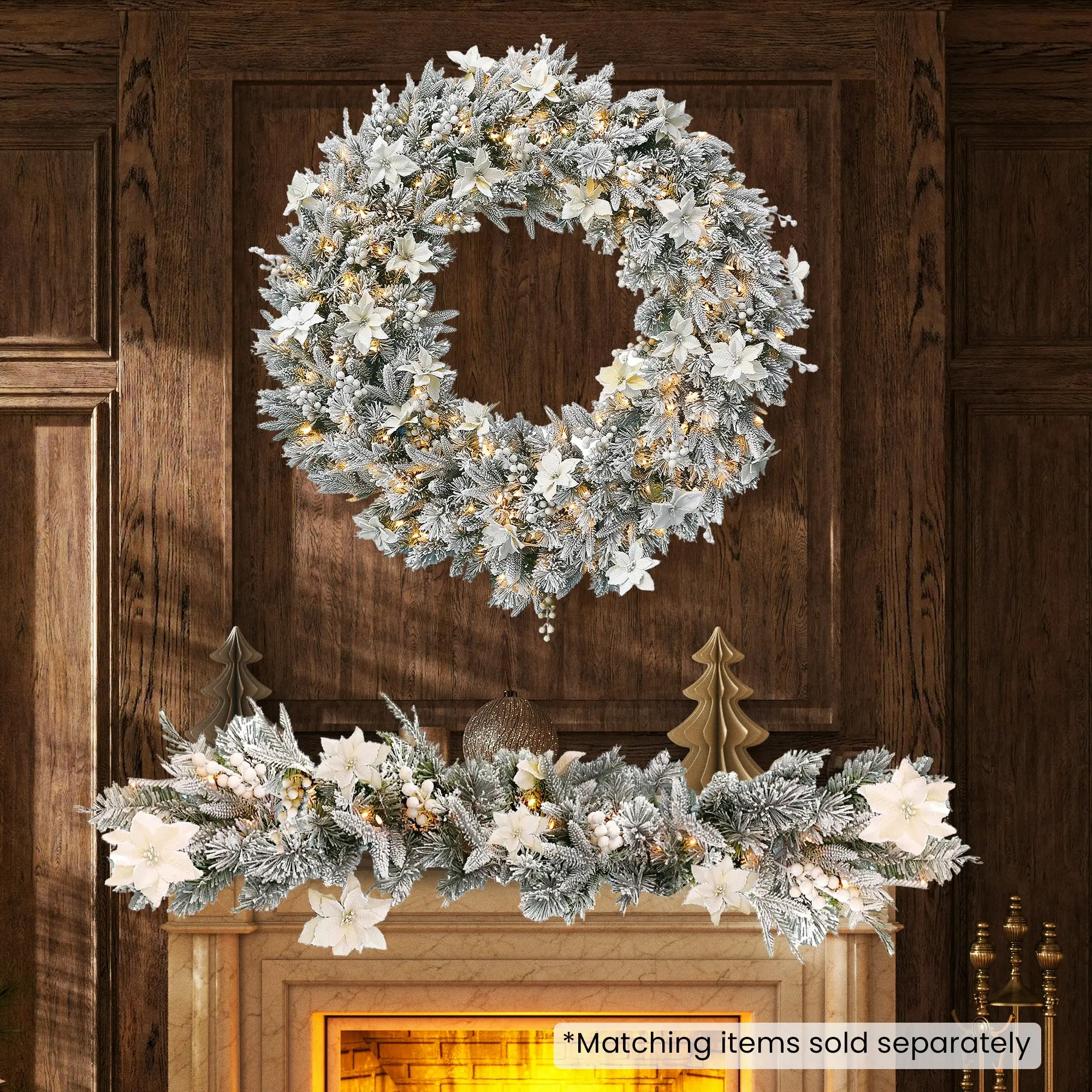 National Tree Company 122cm Frosted Colonial Pre-Lit Christmas Wreath