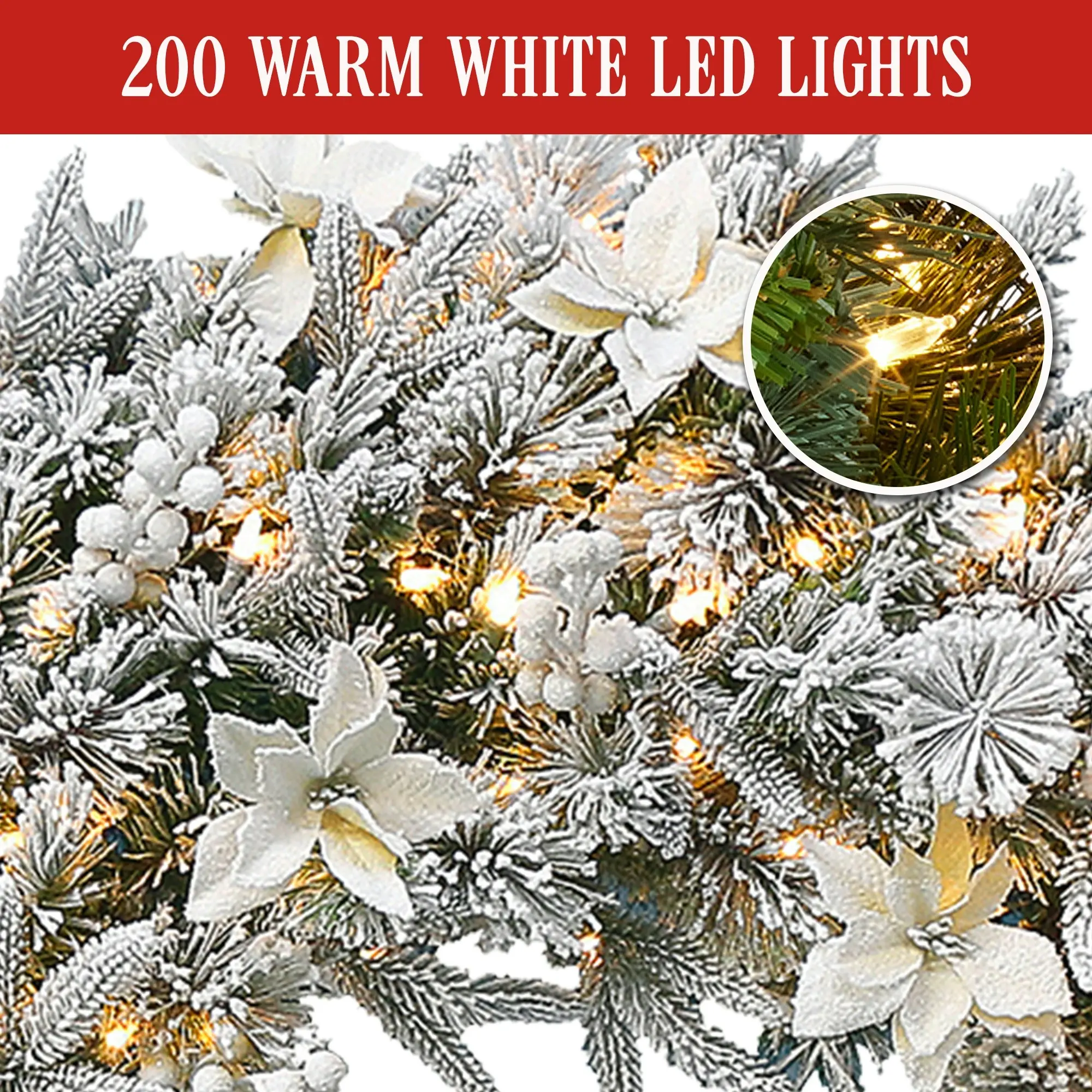 National Tree Company 122cm Frosted Colonial Pre-Lit Christmas Wreath