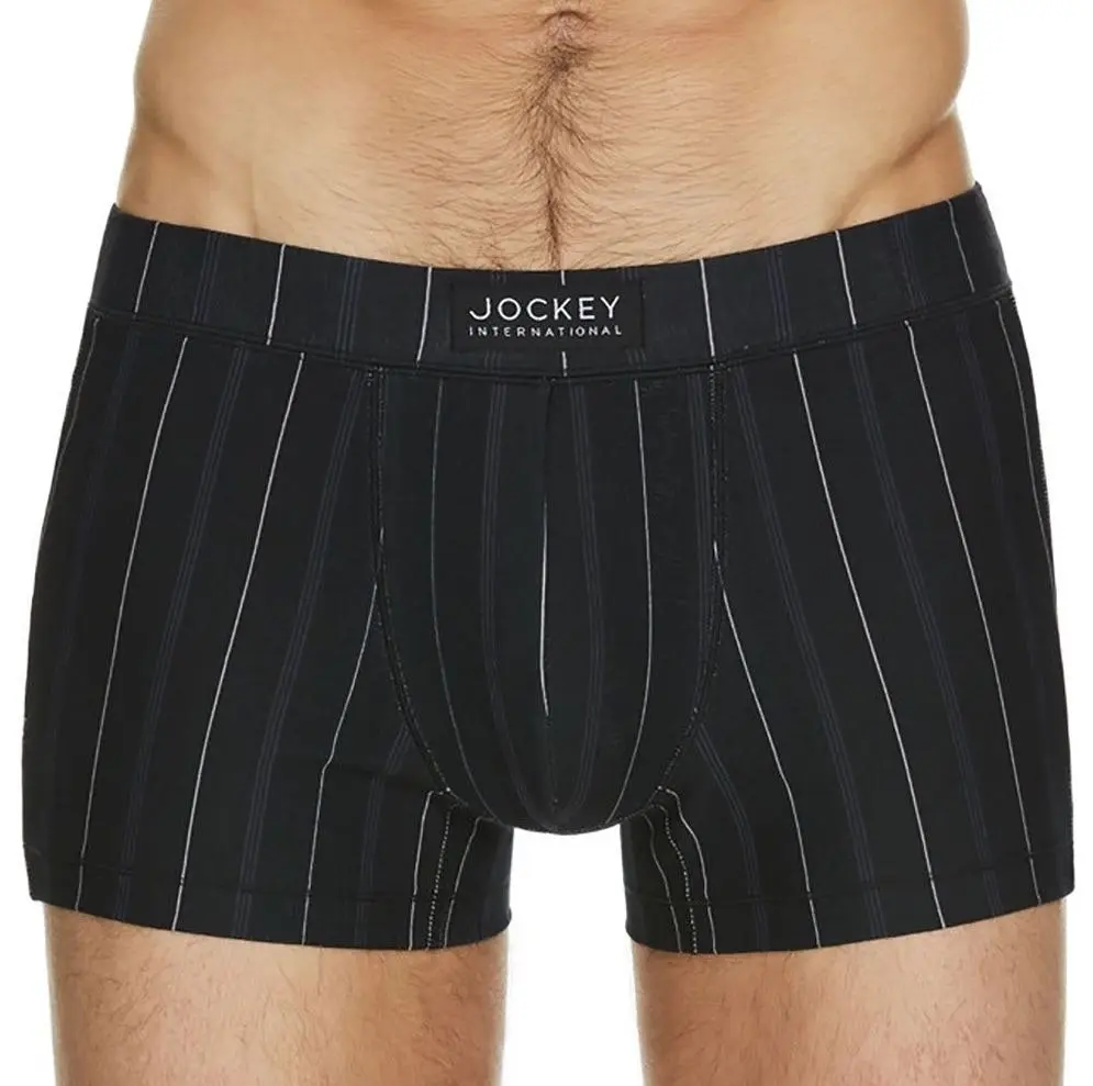 10 x Jockey Mens London Trunks Underwear Striped Black Jocks