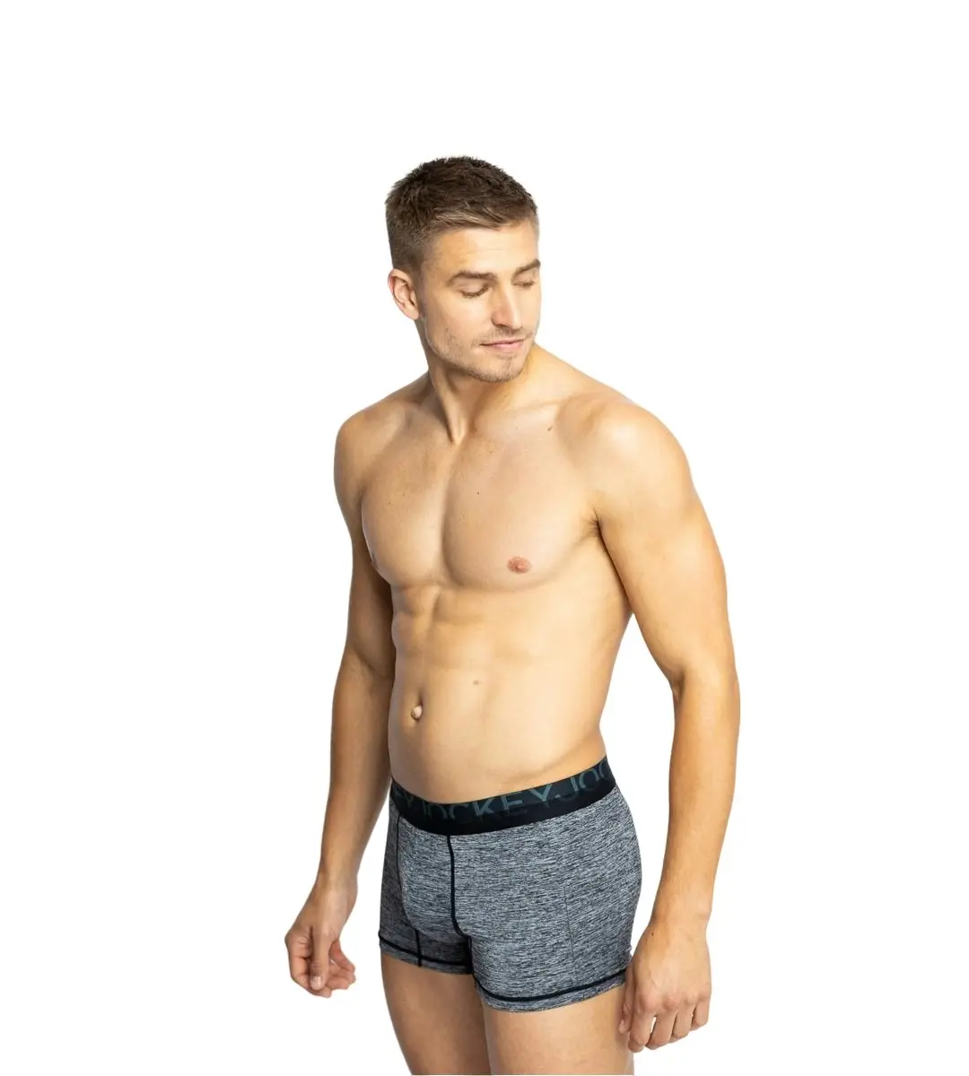 10 x Jockey Mens Microfibre Comfy Trunk Black Marle Underwear